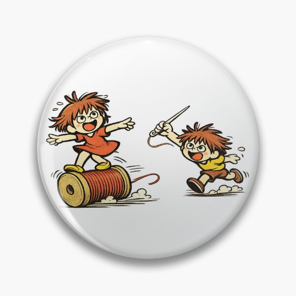 Item preview, Sewing Squad – Cute Boy & Girl Cartoon Characters designed and sold by EverStitchStudio ★★★★★.