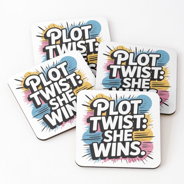 Item preview, Plot Twist: She Wins. Bold Feminist Typography.Empowering Girl Power Quote designed and sold by Aarvya Fashion Club ( A.F.C ).
