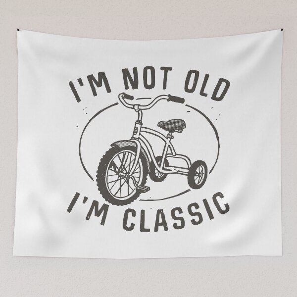 Aperçu de l'œuvre Je ne suis pas vieux, je suis classique - Tricycle rétro amusant créée et vendue par sXe-art.
