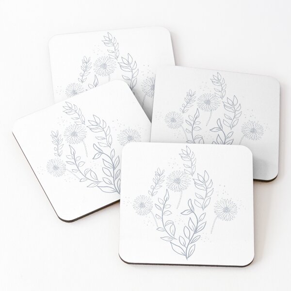 Item preview, Vintage Dusty Blue Wildflower Line Art Graphic designed and sold by altastudio.