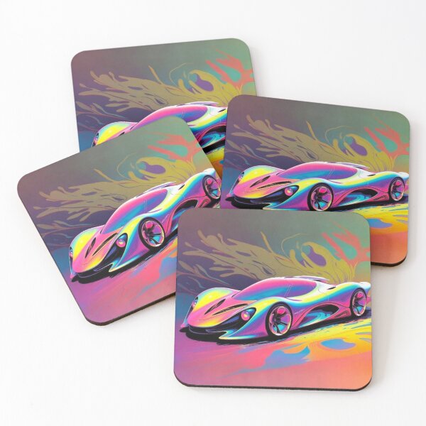 Item preview, Neon Light Burst Supercar - Organic Abstract Racing Art designed and sold by Nexus Space.