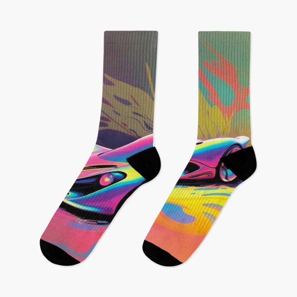 Item preview, Neon Light Burst Supercar - Organic Abstract Racing Art designed and sold by Nexus Space.