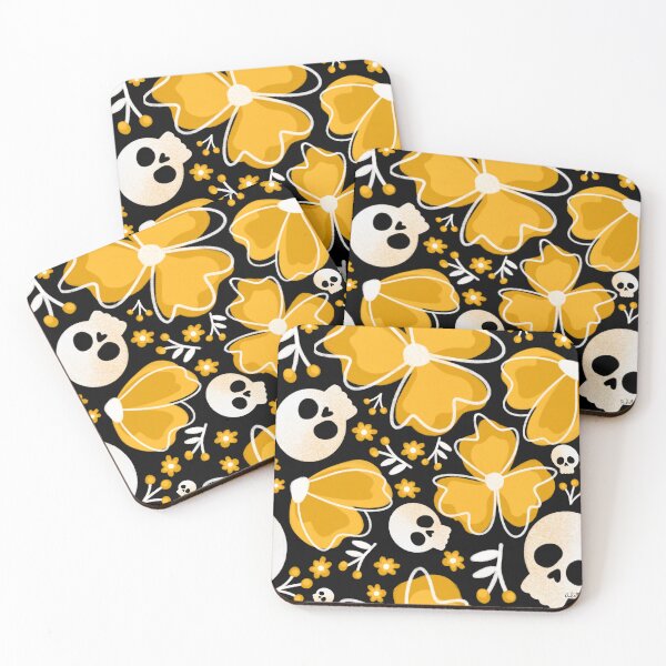 Item preview, Skulls in Yellow Wildflower Meadow large  designed and sold by studioaudrea.