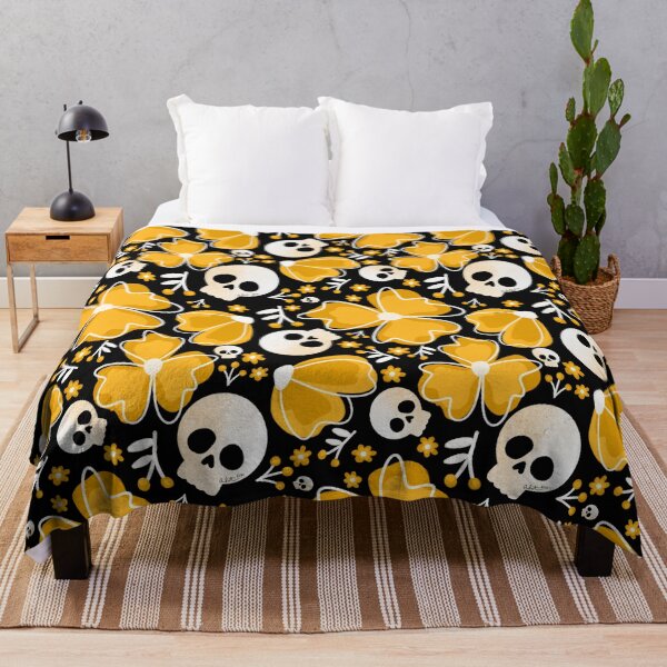 Item preview, Skulls in Yellow Wildflower Meadow large designed and sold by studioaudrea.