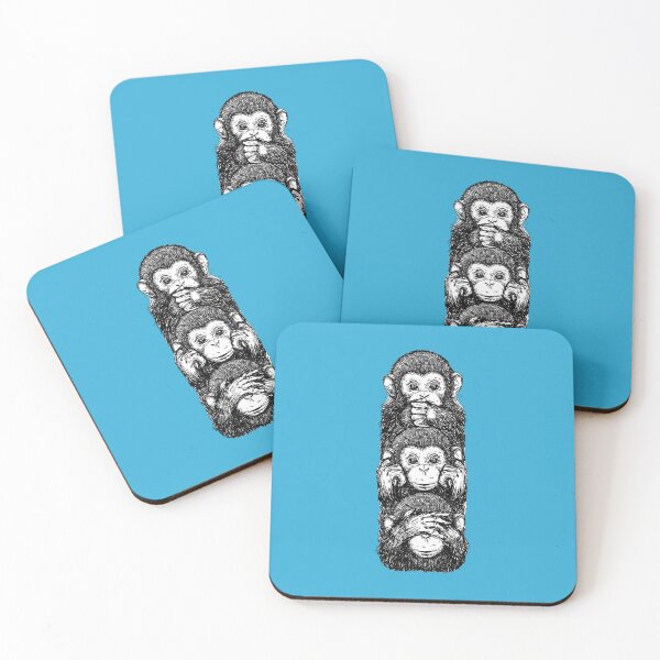 Item preview, Three Wise Monkeys Vertical Ink Sketch Totem designed and sold by Macias123.
