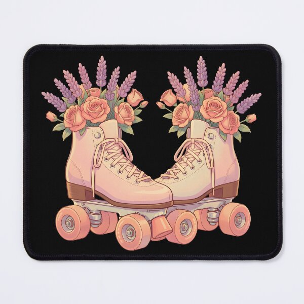 Item preview, Retro Roller Skates Floral Lavender Cottagecore designed and sold by KCasual.