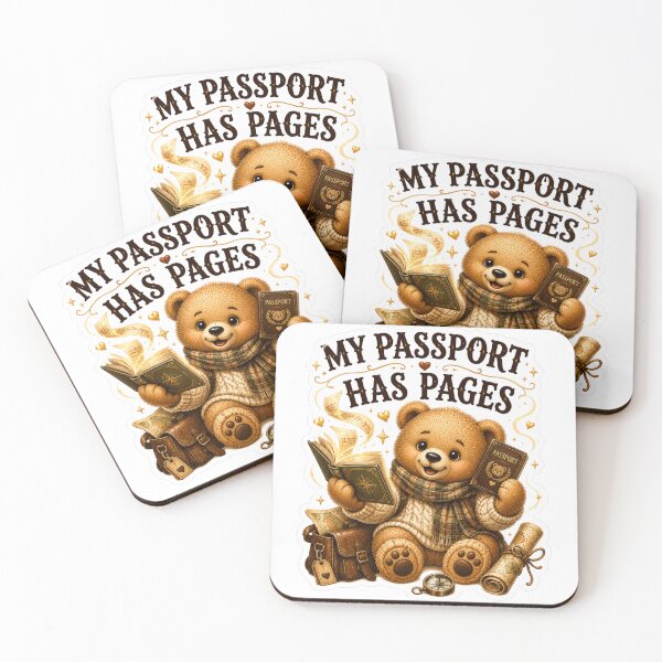 Item preview, My Passport Has Pages Cute Teddy Bear Book Lover Sticker designed and sold by DreamTags Studio.