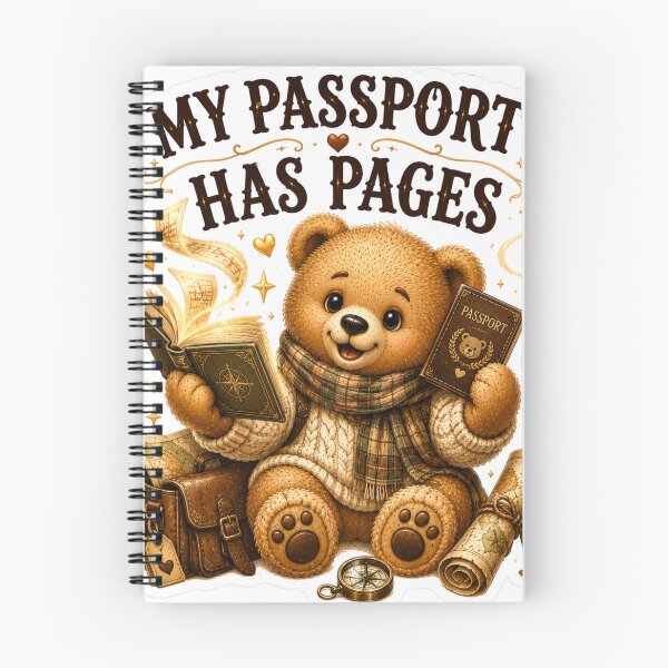 Item preview, My Passport Has Pages Cute Teddy Bear Book Lover Sticker designed and sold by DreamTags Studio.