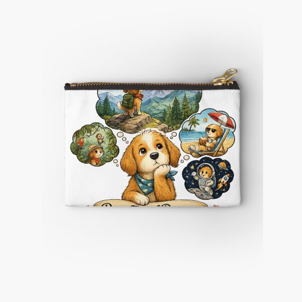 Item preview, Paws Full of Dreams – Cute Adventure Puppy Hiking Beach Space Dog Lover Cartoon T-Shirt designed and sold by HOUSE OF TIST.