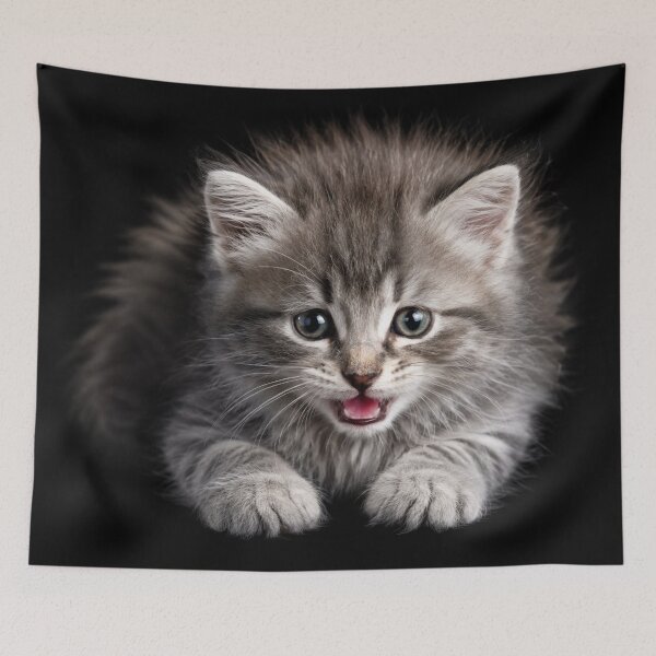 Item preview, Tiny Gray Kitten Says Hello designed and sold by Kimberly Palmer.