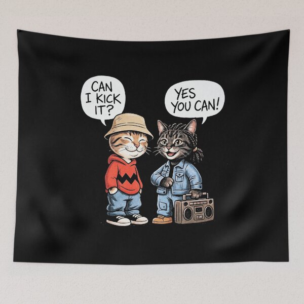 Item preview, Can I Kick It Vintage Style Hip Hop Cats Retro Boombox designed and sold by Off-Road-Zone.