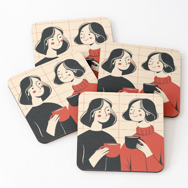 Item preview, Retro Coffee Date Friends Print designed and sold by puttif.