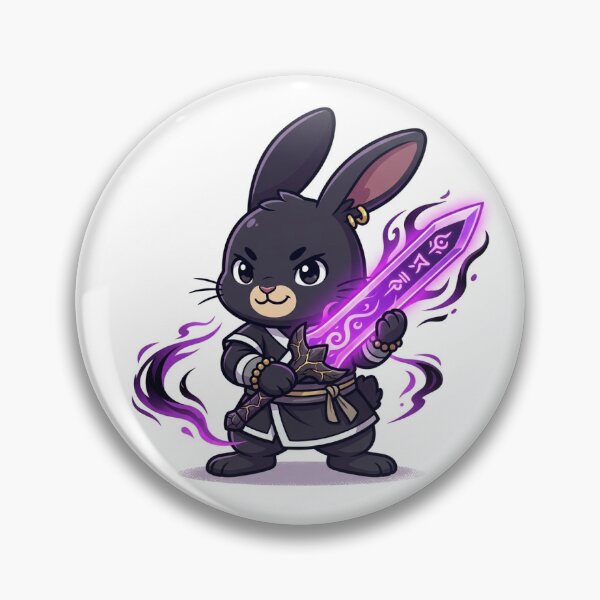 Item preview, Black Bunny Demon Swordsman Chibi Anime Style Cultivation Fantasy designed and sold by uegi.