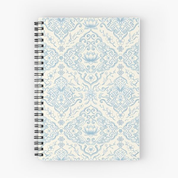 Item preview, Elegant Sky Blue Dancheong Lotus Infinite Seamless Pattern designed and sold by SOOstudio73.