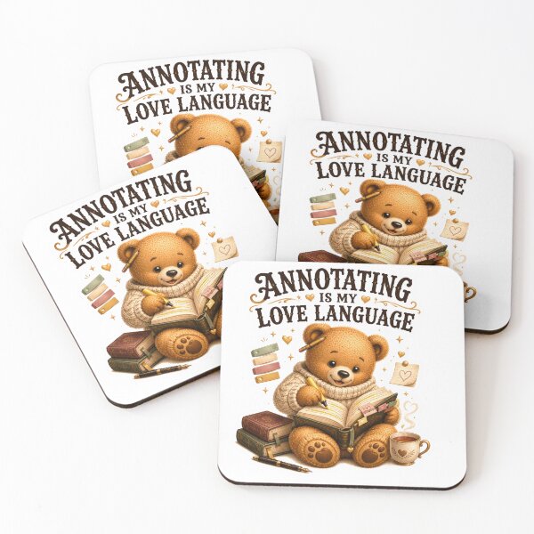 Item preview, Annotating Is My Love Language Cute Teddy Bear Book Lover Sticker designed and sold by DreamTags Studio.
