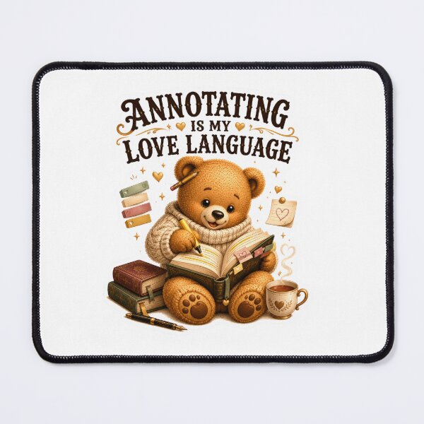 Item preview, Annotating Is My Love Language Cute Teddy Bear Book Lover Sticker designed and sold by DreamTags Studio.