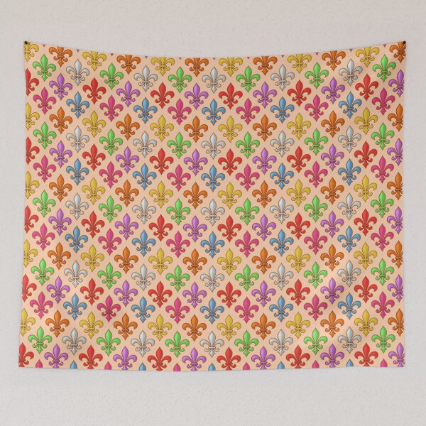 Item preview, Colorful 3D Fleur-de-lis Pattern Design - Orange  designed and sold by PatternTitan.