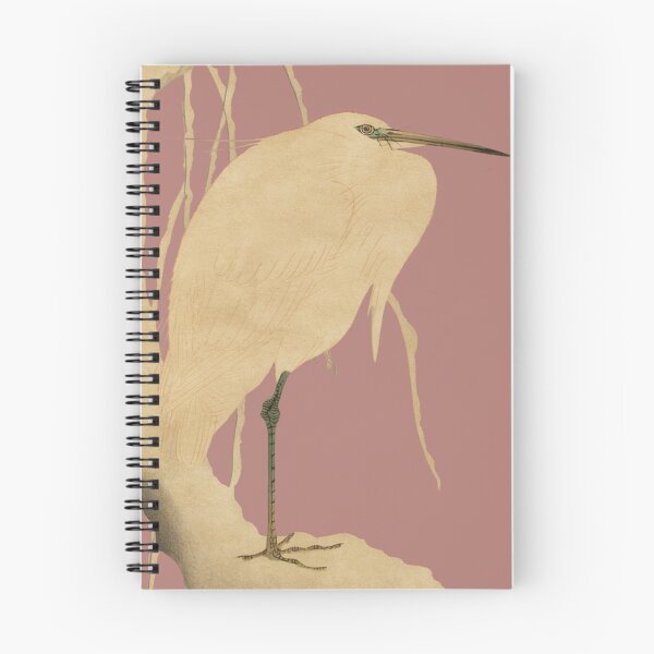 Item preview, Japanese Bird - White Heron -  Modern Ukiyo-e - Japandi, Dusty Rose designed and sold by Black Swallow.