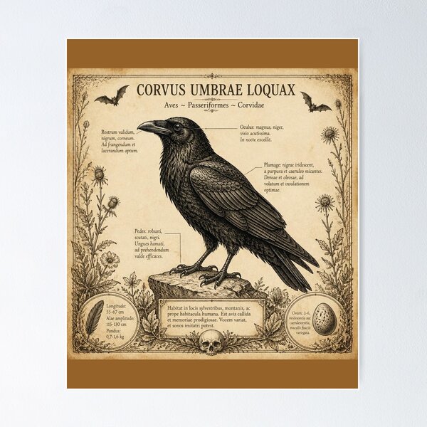 Item preview, Raven Vintage Naturalist Halloween T-Shirt designed and sold by SunnyDesign82.