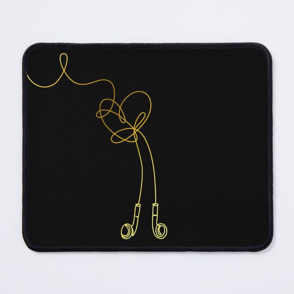 Item preview, Aesthetic Music Heart Earbuds One Line Art - Minimalist Gold Kpop designed and sold by PixiePop Art.
