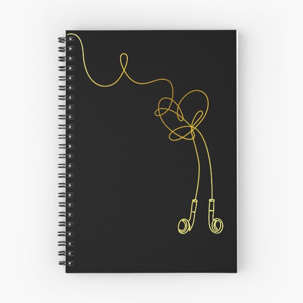 Item preview, Aesthetic Music Heart Earbuds One Line Art - Minimalist Gold Kpop designed and sold by PixiePop Art.