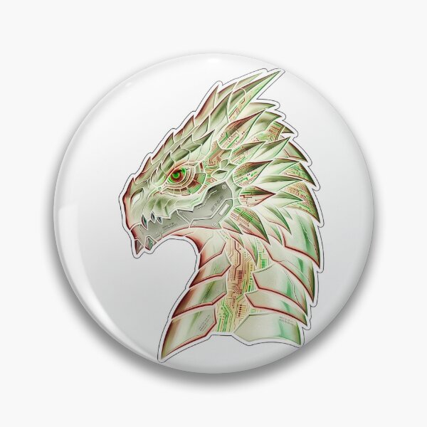Item preview, White Mecha Cyber Dragon Matrix Green Gaming Sticker designed and sold by bug4j_DragonLab.