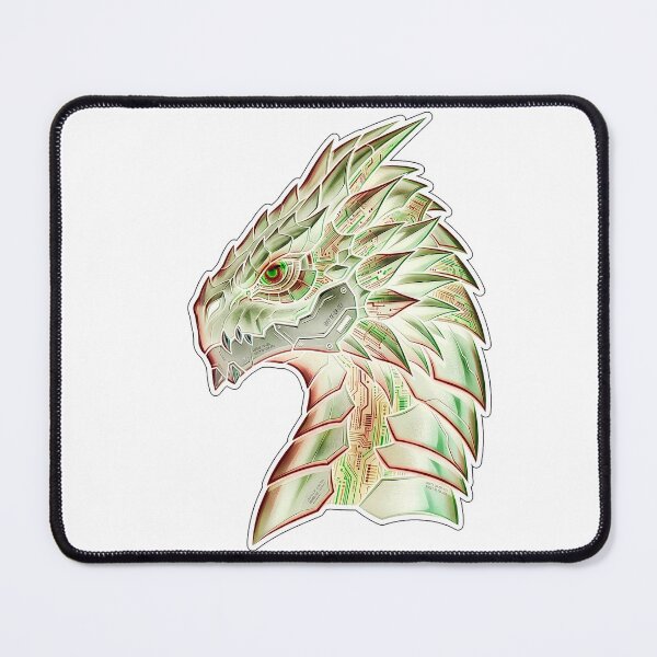 Item preview, White Mecha Cyber Dragon Matrix Green Gaming Sticker designed and sold by bug4j_DragonLab.