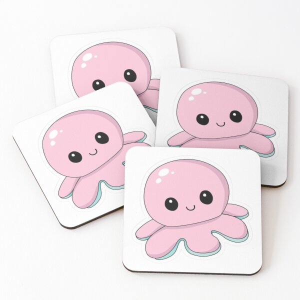 Item preview, Cute Kawaii Pink Octopus Sticker | Happy Ocean Buddy designed and sold by Aedition.