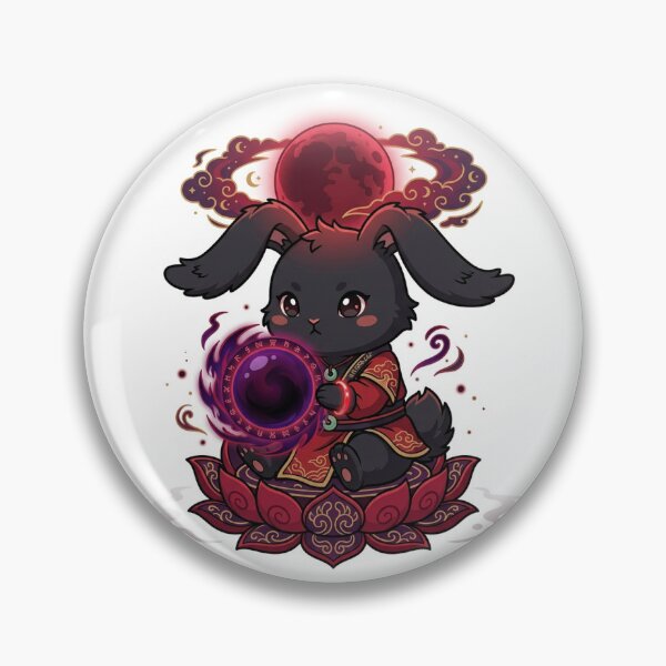 Item preview, Cute Chibi Black Rabbit Cultivator Blood Moon Demon Sticker designed and sold by uegi.