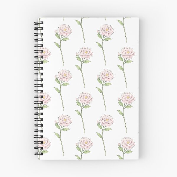 Item preview, Pink camellia with green leaves designed and sold by Side Quest Co..