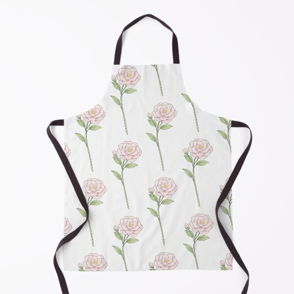 Item preview, Pink camellia with green leaves designed and sold by Side Quest Co..
