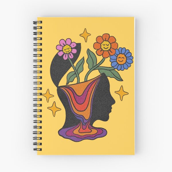 Item preview, Blooming Mind – Retro Psychedelic Floral Head Illustration | Colorful Mental Growth Art designed and sold by Bloomarie Art.