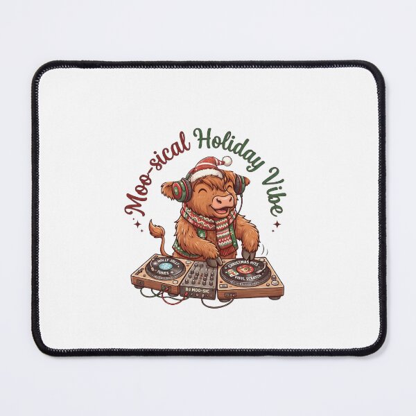 Item preview, Moo-sical Holiday Vibe DJ Highland Cow designed and sold by DesignsCreative.