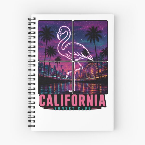 Item preview, California Neon Flamingo Sunset Club Shirt designed and sold by PINK FREE.