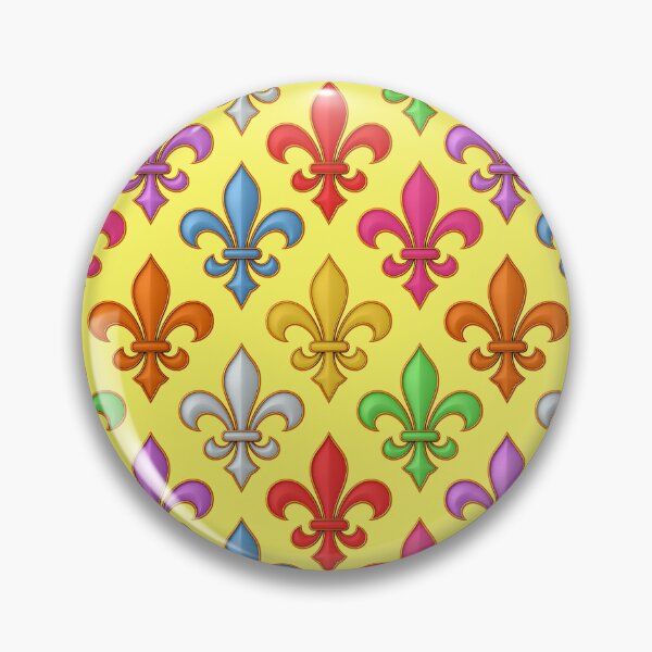 Item preview, Colorful 3D Fleur-de-lis Pattern Design - Yellow designed and sold by PatternTitan.