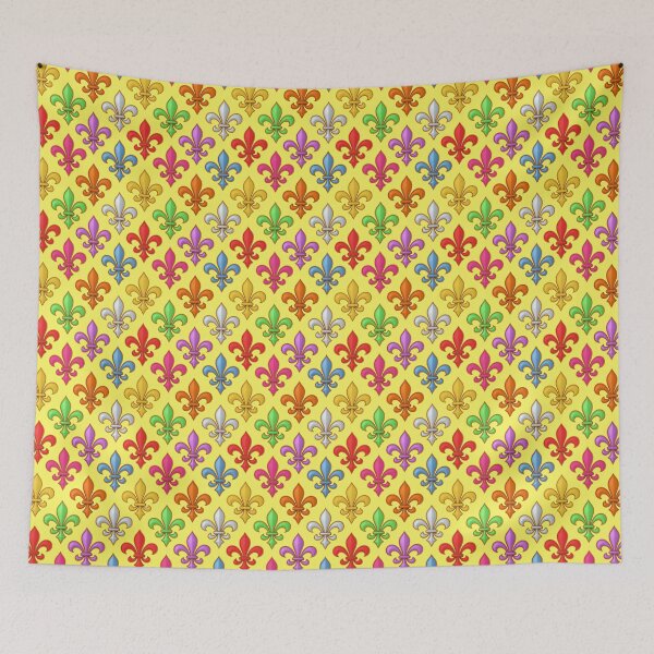 Item preview, Colorful 3D Fleur-de-lis Pattern Design - Yellow  designed and sold by PatternTitan.