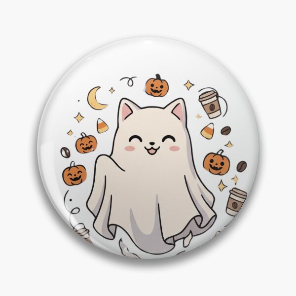 Item preview, Cute Ghost Cat Coffee Halloween Kawaii Spooky Season designed and sold by Omarmadani.