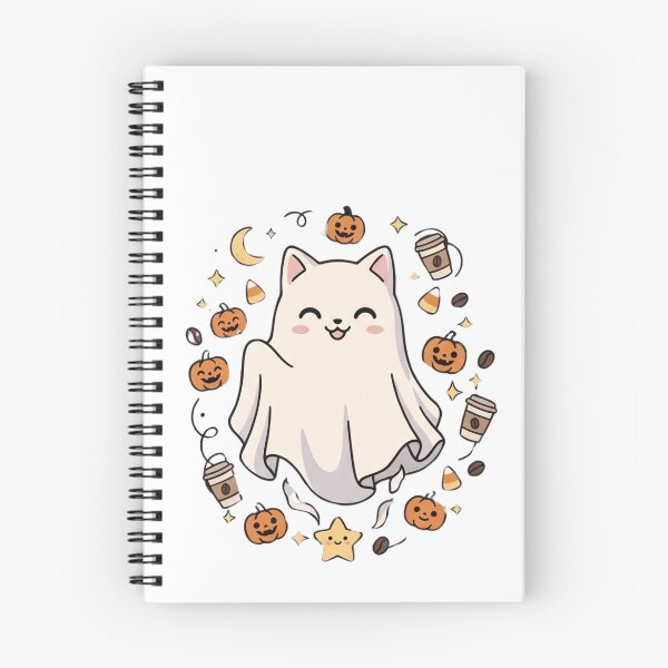 Item preview, Cute Ghost Cat Coffee Halloween Kawaii Spooky Season designed and sold by Omarmadani.