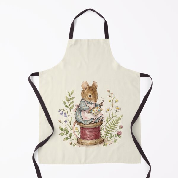 Item preview, Little Mouse Sewing on a Thread Spool - Whimsical Cottagecore Art designed and sold by Pasteltone.