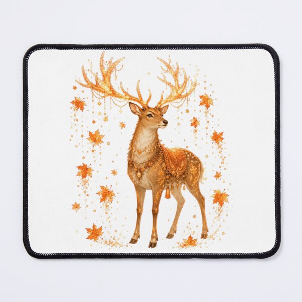 Item preview, Majestic Steampunk Deer In Magical Autumn Forest Cyber Fall designed and sold by AQUILAKREO.