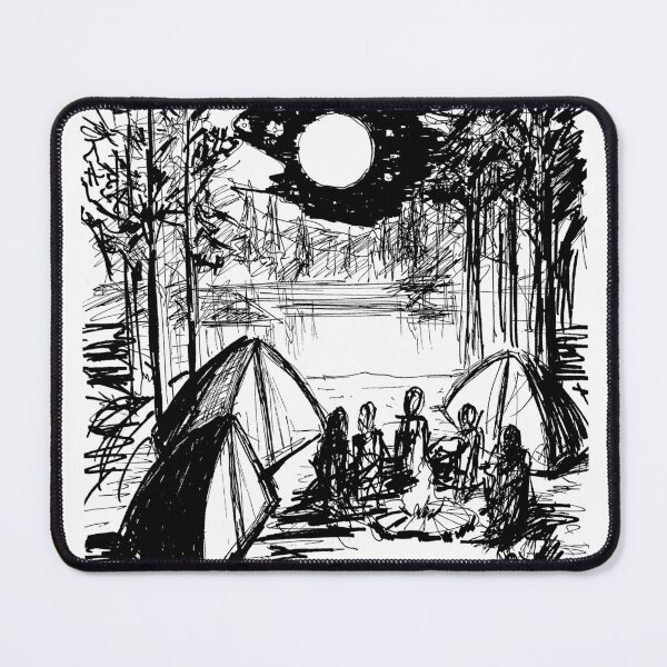 Item preview, Camping Night Drawing River Moon designed and sold by Tanya Zevallos.