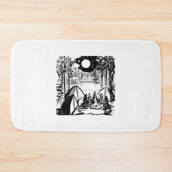 Item preview, Camping Night Drawing River Moon designed and sold by Tanya Zevallos.