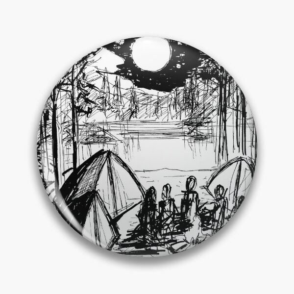 Item preview, Camping Night Drawing River Moon designed and sold by Tanya Zevallos.