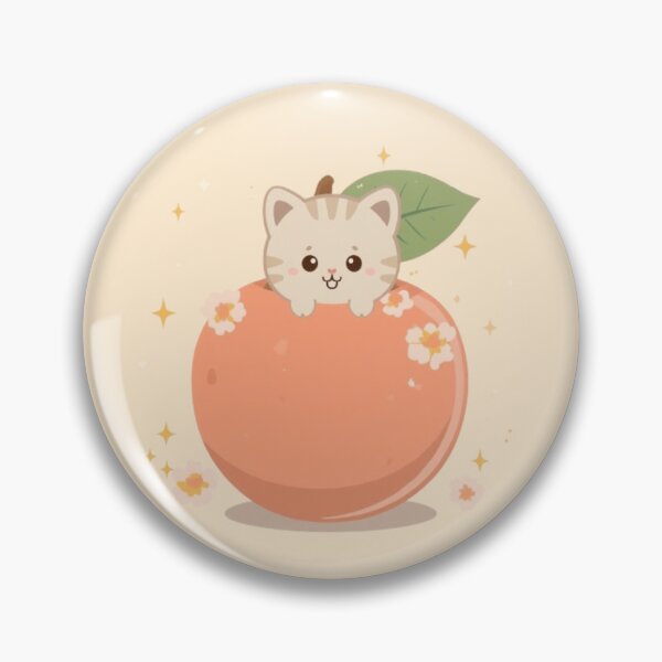 Item preview, Kawaii Peach Kitty Sticker | Cute Cat in Peach Design designed and sold by Stylestickers55.