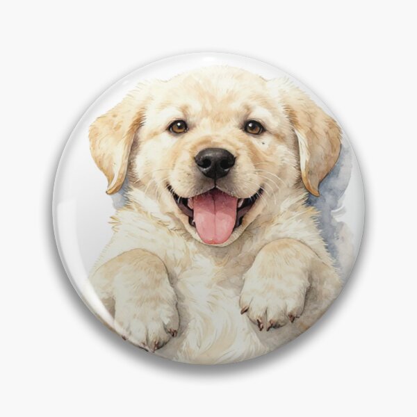 Item preview, Labrador cream puppy watercolor designed and sold by WildArtIT.