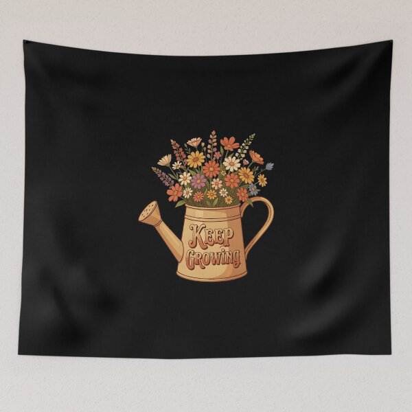 Item preview, Retro Watering Can Flowers Keep Growing Cottagecore designed and sold by KCasual.