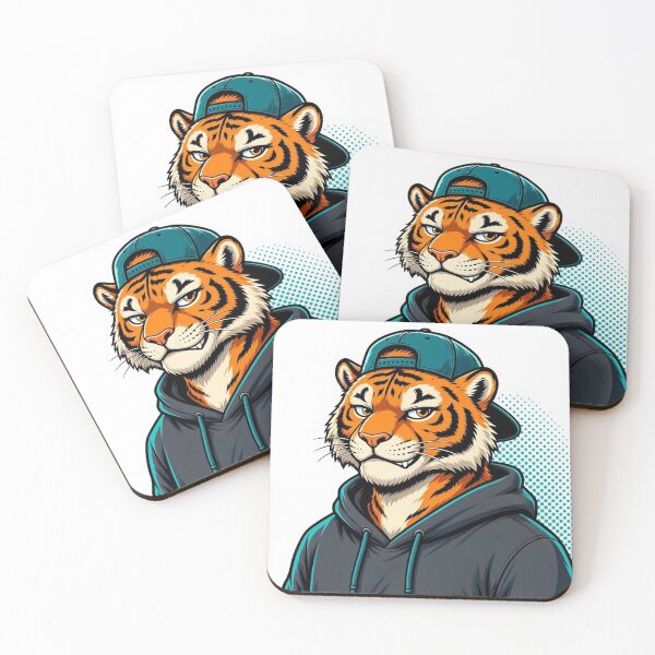 Item preview, Cool Streetwear Tiger Retro Pop Art Cartoon designed and sold by ElvisVintagePosters.