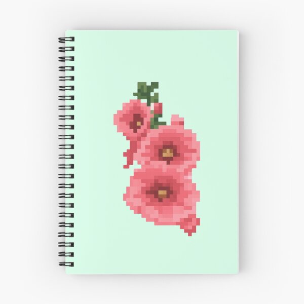 Item preview, Pixelated Pink Hollyhock Flower designed and sold by CamilasPrints.