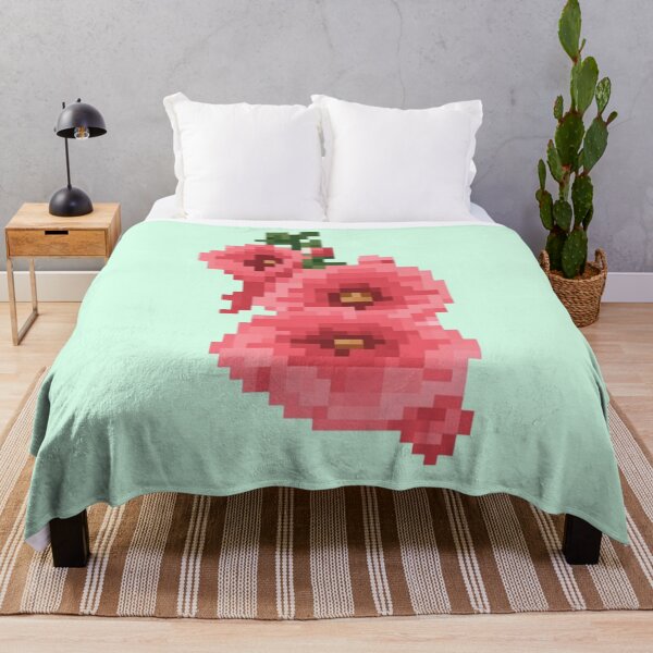 Item preview, Pixelated Pink Hollyhock Flower designed and sold by CamilasPrints.