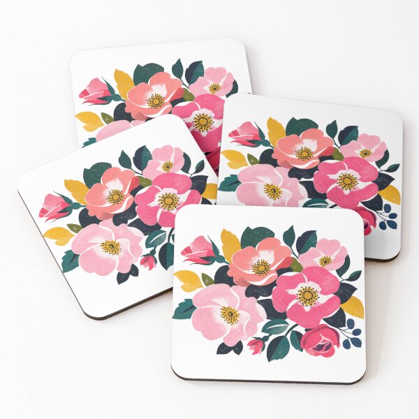 Artikelvorschau, Modern Pink Floral Bouquet | Retro Botanical Flowers | Mid Century Bloom Illustration entworfen und verkauft von Fernhaven.